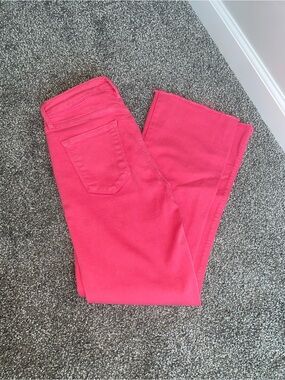 Just Black Denim Hot Pink Cropped Flare Jeans